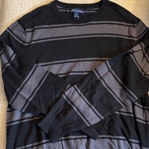 John Ashford Men's Black and Gray Crewneck Sweater, XL